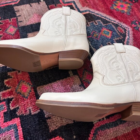 ba&sh LColt Western Booties Cream Size: 38 - Picture 4 of 7
